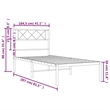 Pemberly Row Rectangular Powder-Coated Steel Twin Bed Frame in White