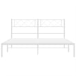 Pemberly Row Contemporary 53.1 x 74.8 Metal Bed Frame in White