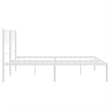 Pemberly Row Contemporary 53.1 x 74.8 Metal Bed Frame in White