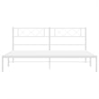 Pemberly Row 72 x 82.9 Black Powder-Coated Stee Bed Frame in White