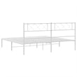 Pemberly Row 72 x 82.9 Black Powder-Coated Stee Bed Frame in White