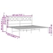 Pemberly Row 72 x 82.9 Black Powder-Coated Stee Bed Frame in White