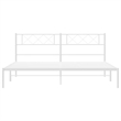 Pemberly Row Contemporary Rectangular Modern Metal Bed Frame in White