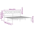 Pemberly Row Contemporary Rectangular Modern Metal Bed Frame in White