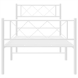 Pemberly Row Rectangular Powder-Coated Steel Twin Bed Frame in White