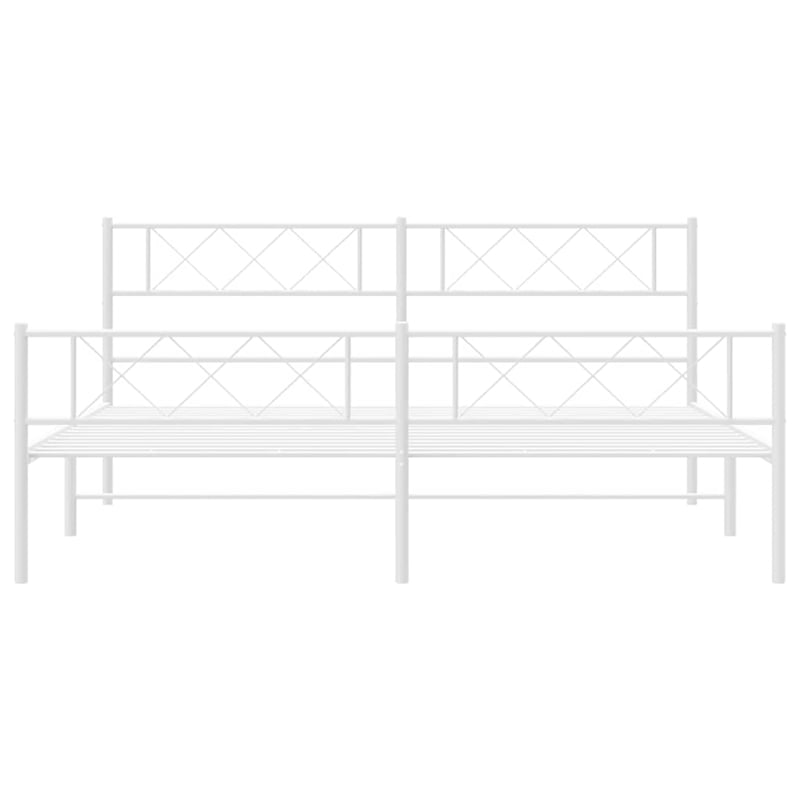 Pemberly Row Contemporary 72 x 84 Powder-coated steel Bed Frame in White