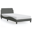 Pemberly Row Engineered Wood Twin Bed Frame with Headboard in Dark Gray