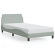 Pemberly Row Contemporary Engineered Wood Single Bed Frame in Light Gray