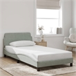 Pemberly Row Contemporary Engineered Wood Single Bed Frame in Light Gray