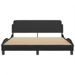 Pemberly Row Engineered Wood Faux Leather Queen Bed Frame in Black