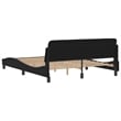Pemberly Row Engineered Wood Faux Leather Queen Bed Frame in Black
