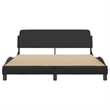 Pemberly Row Engineered Wood Faux Leather Queen Bed Frame in Black and White