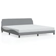 Pemberly Row Contemporary Fabric Polyester King Bed Frame in Light Grey