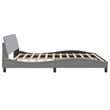 Pemberly Row Contemporary Fabric Polyester King Bed Frame in Light Grey