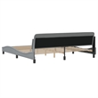 Pemberly Row Contemporary Fabric Polyester King Bed Frame in Light Grey