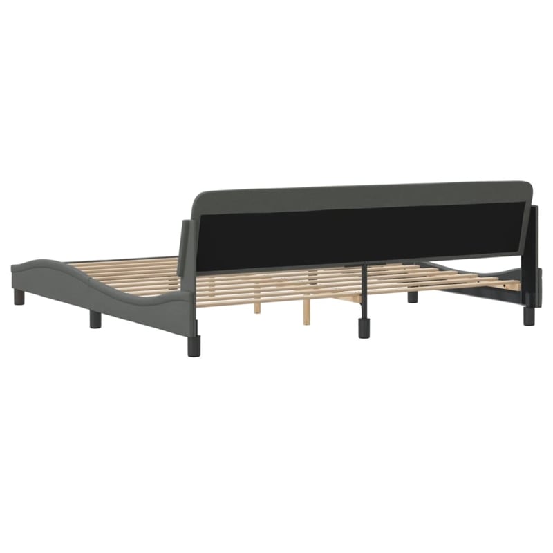Pemberly Row Cal King/Double Bed Frame Without Mattress in Dark Grey