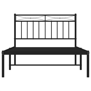 Pemberly Row Contemporary Powder-Coated Steel Twin Bed Frame in Black