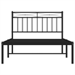 Pemberly Row Contemporary Powder-Coated Steel Twin Bed Frame in Black