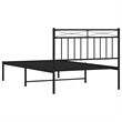Pemberly Row Contemporary Powder-Coated Steel Twin Bed Frame in Black