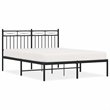 Pemberly Row Rectangular Traditional Steel Full Bed Frame in Black