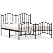 Pemberly Row Powder-Coated Steel Full/Double Bed Frame in Black