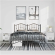 Pemberly Row Powder-Coated Steel Full/Double Bed Frame in Black