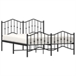 Pemberly Row Powder-Coated Steel Full/Double Bed Frame in Black