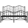 Pemberly Row Powder-Coated Steel Full/Double Bed Frame in Black