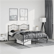 Pemberly Row Powder-Coated Steel Full/Double Bed Frame in Black
