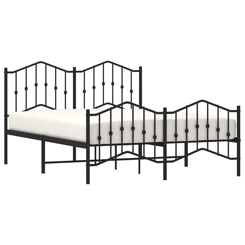 Pemberly Row Contemporary Powder-Coated Steel King Bed Frame in Black