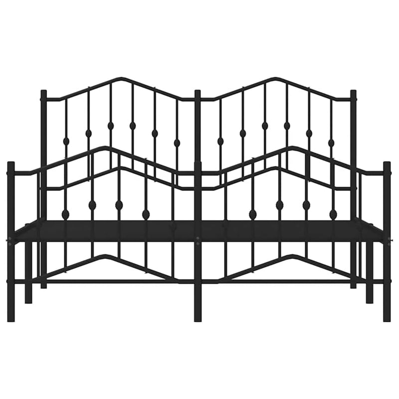Pemberly Row Contemporary Powder-Coated Steel King Bed Frame in Black