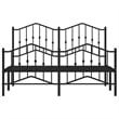 Pemberly Row Contemporary Powder-Coated Steel King Bed Frame in Black