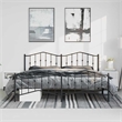 Pemberly Row Rectangular Steel Cal King/Double Bed Frame in Black