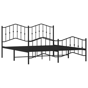 Pemberly Row Rectangular Steel Cal King/Double Bed Frame in Black