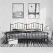 Pemberly Row Powder-Coated Steel King/Double Bed Frame in Black