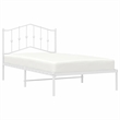 Pemberly Row Contemporary Rectangular Steel Single Bed Frame in White