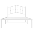 Pemberly Row Contemporary Rectangular Steel Single Bed Frame in White