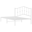 Pemberly Row Contemporary Rectangular Steel Single Bed Frame in White