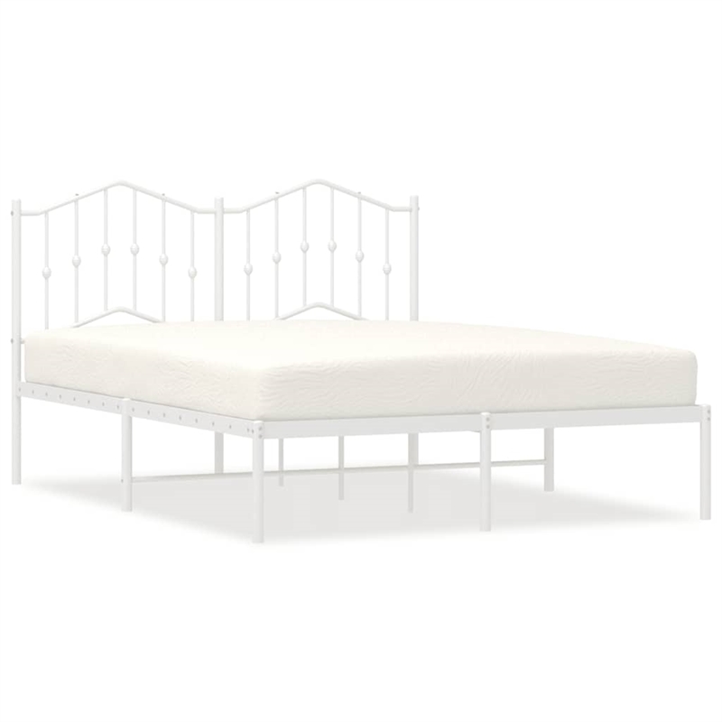 Pemberly Row Contemporary Rectangular 53 x 75 Bed Frame in White