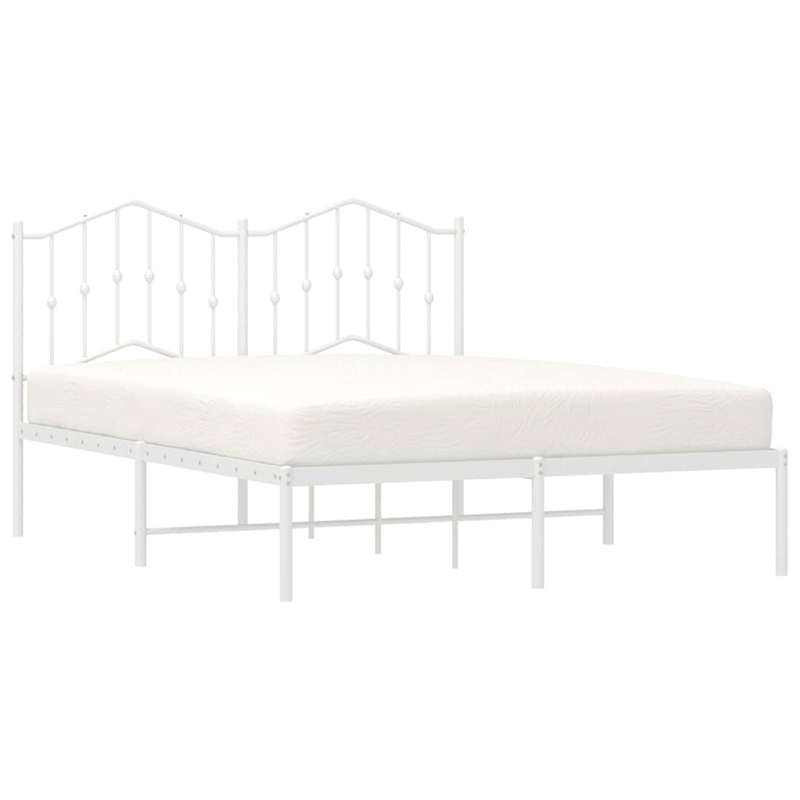 Pemberly Row Contemporary Rectangular 53 x 75 Bed Frame in White