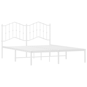 Pemberly Row Powder-Coated Steel King Size Bed Frame in White