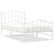 Pemberly Row Rectangular Powder-Coated Steel Twin Bed Frame in White