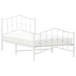 Pemberly Row Rectangular Powder-Coated Steel Twin Bed Frame in White
