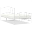 Pemberly Row Rectangular Powder-Coated Steel Twin Bed Frame in White