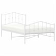 Pemberly Row Rectangular Powder-Coated Steel Twin Bed Frame in White