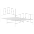 Pemberly Row Rectangular Powder-Coated Steel Twin Bed Frame in White