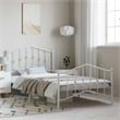 Pemberly Row Rectangular Powder-Coated Steel Twin Bed Frame in White