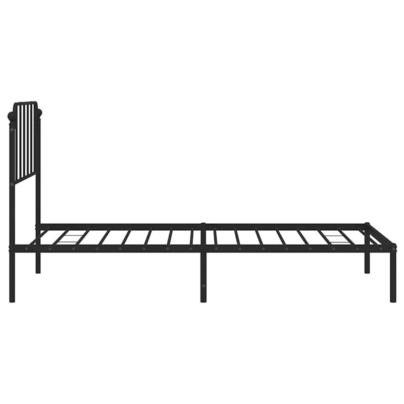 Pemberly Row Contemporary Powder-Coated Steel Twin Bed Frame in Black