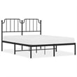 Pemberly Row Powder-Coated Steel Full/Double Bed Frame in Black