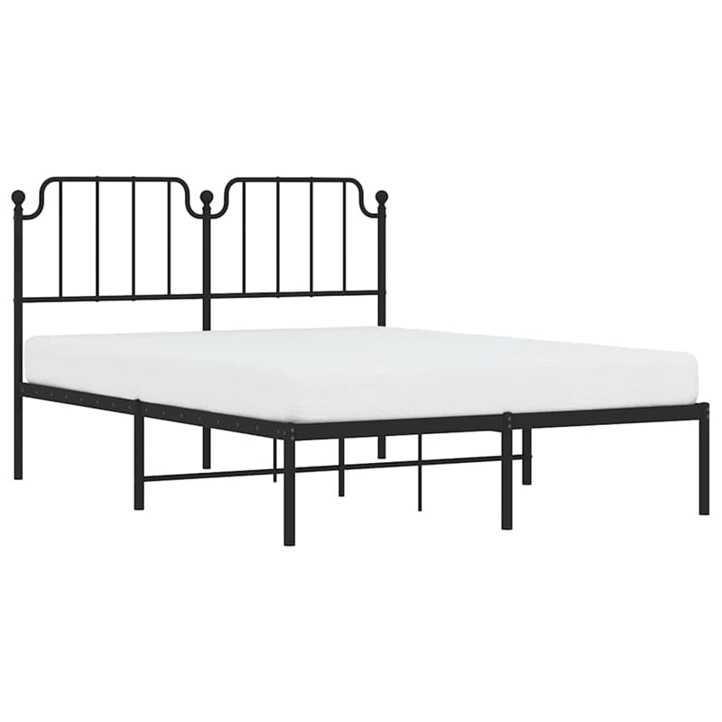 Pemberly Row Powder-Coated Steel Full/Double Bed Frame in Black